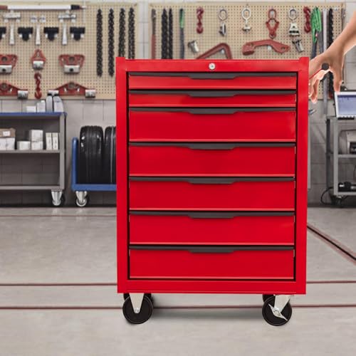 6-Drawer Rolling Metal Tool Chest with Wheels and Keyed Locking V444