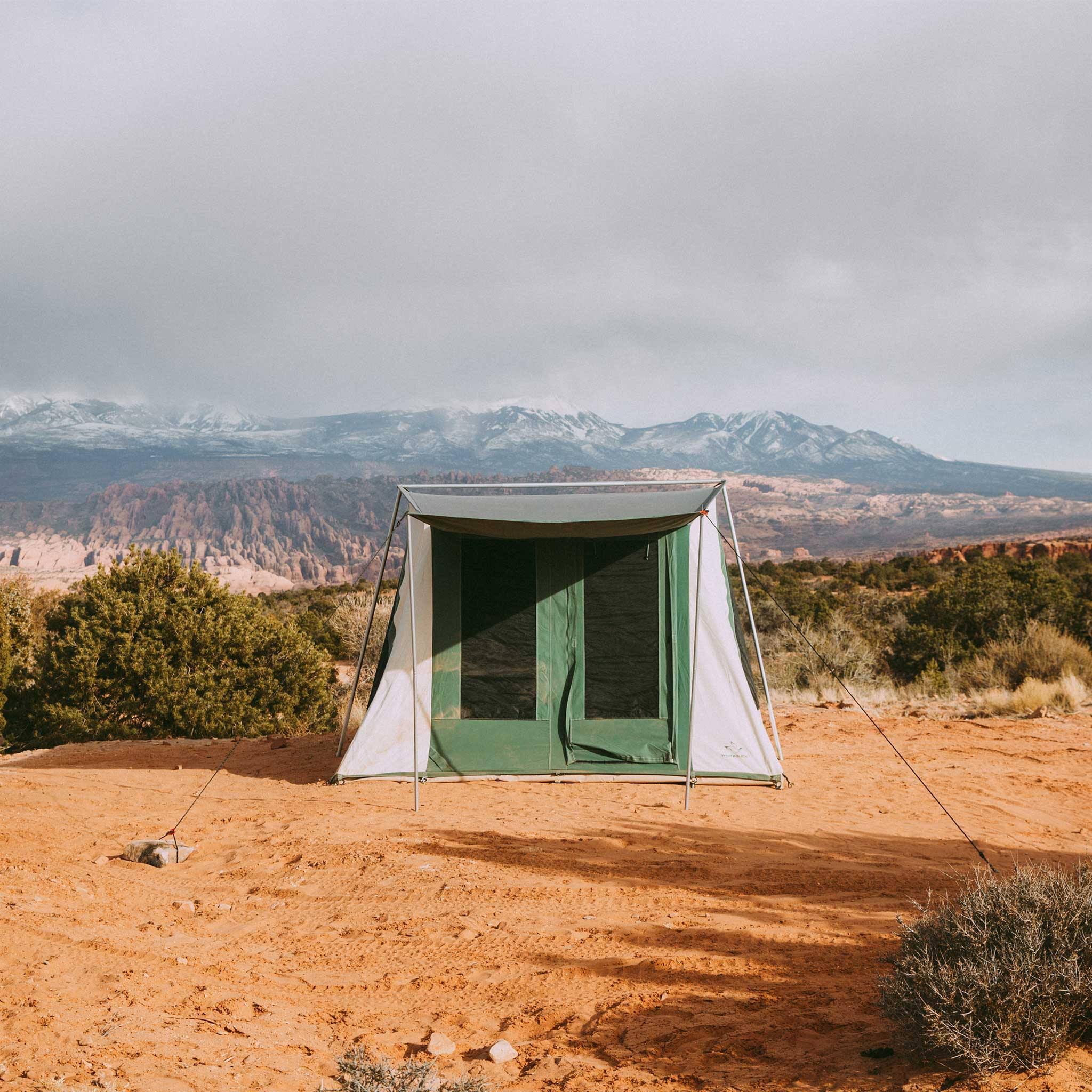 Brown Cotton Canvas 10x10 Cabin Tent E403199