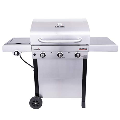 3-Burner Propane Gas Stainless Steel Grill with Side Burner Cart V372631