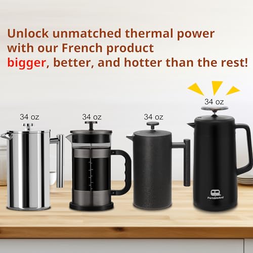 34oz Double Vacuum Insulation Stainless Steel French Press Coffee Maker K78650
