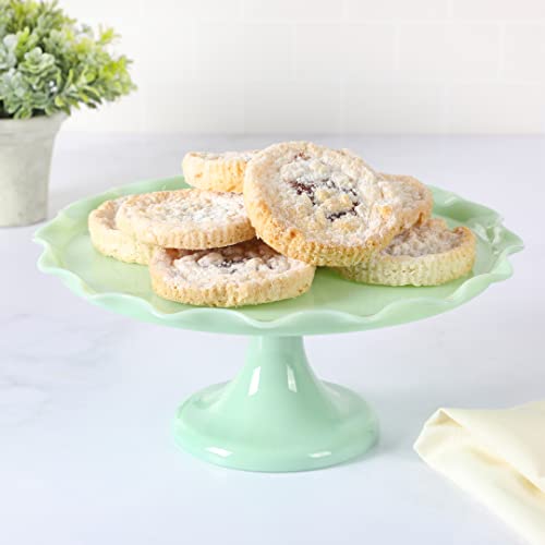 10 Inch Jadeite Cake Stand with Glass Dome J50914
