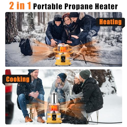 2 in 1 Propane Heater & Stove, 13000 BTU Portable Propane Heater with Handle P882545