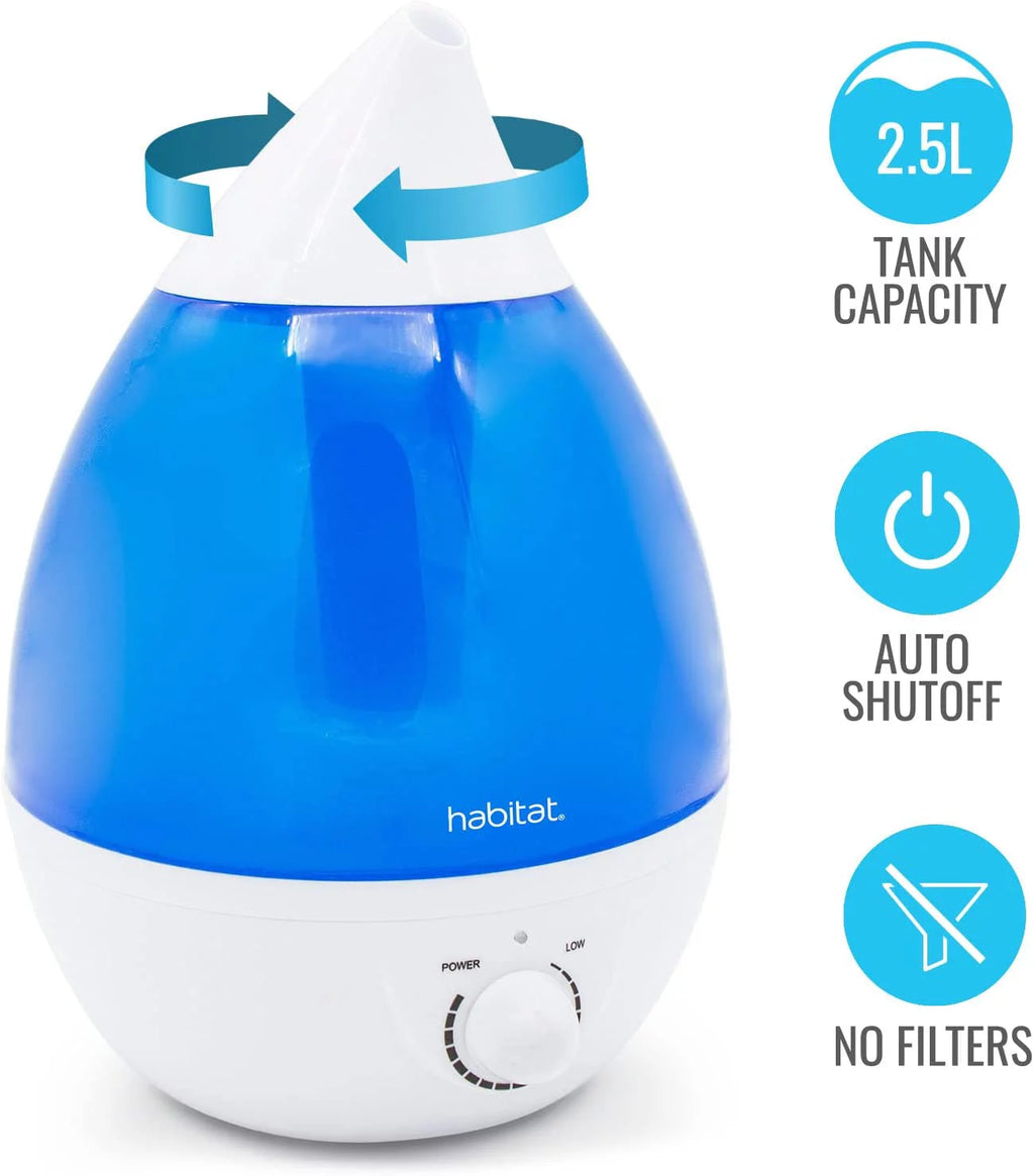Cool Mist Ultrasonic Humidifier with 2.5L Tank, Blue V119