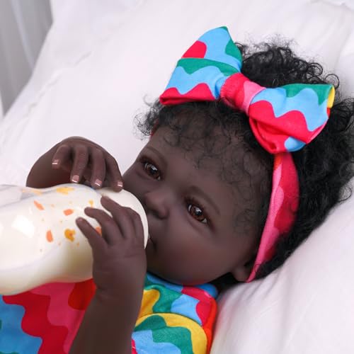 18-Inch Realistic Black Baby Doll with Clothes and Toy O52934