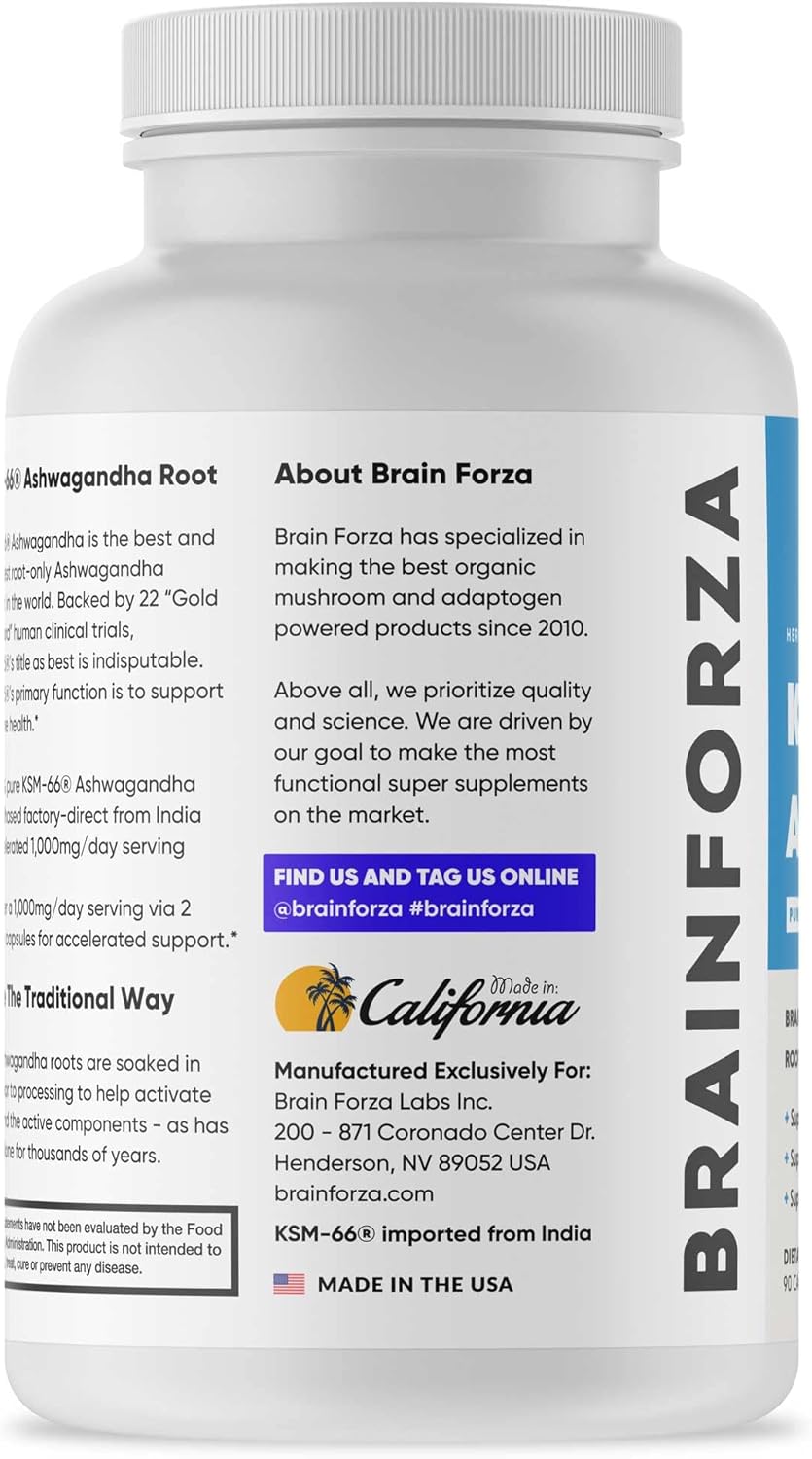 Organic Ashwagandha Root Extract, 1,000mg, 90 Capsules T4822