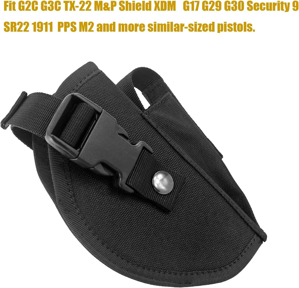 Black Tactical Belt Holster with Mag Pouch and Metal Clip V685