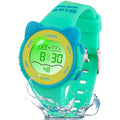 Waterproof LCD Digital Sports Kids Watch with 7 Color LED Lights O2823