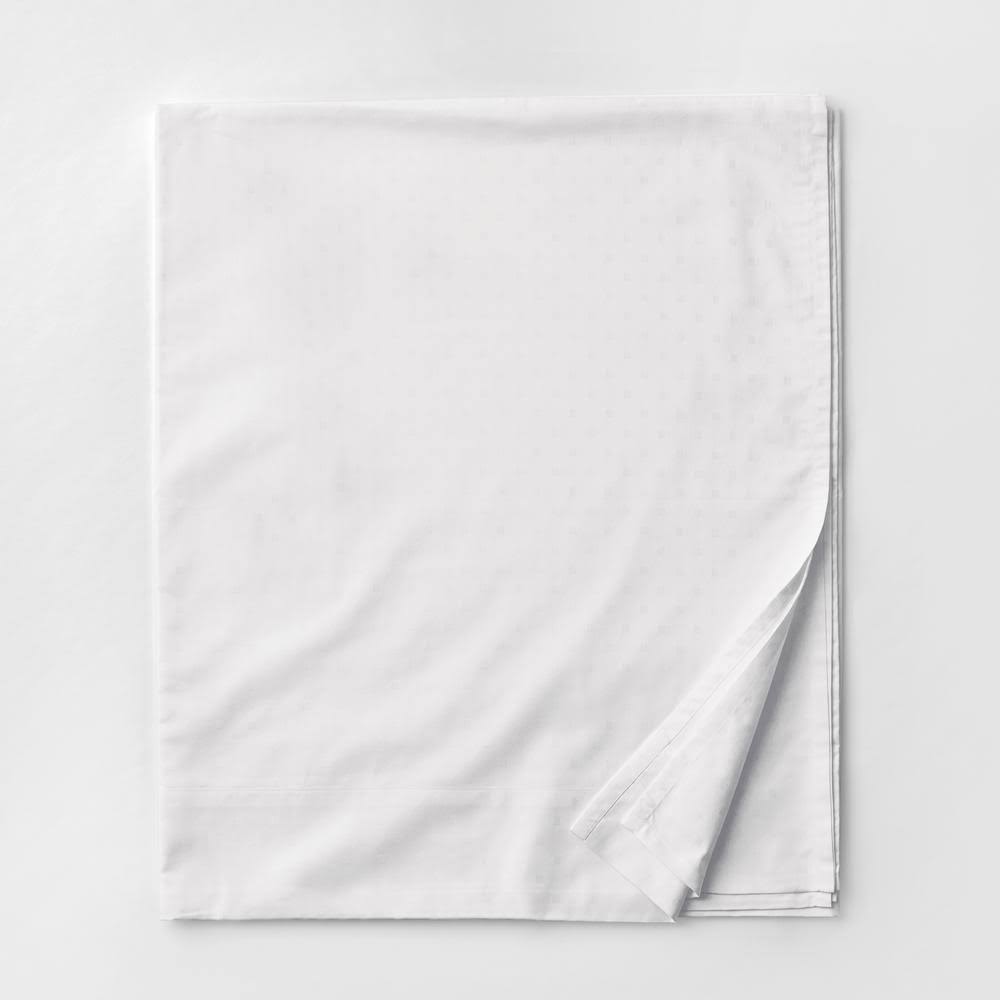 White 500-Thread Count Cotton Sateen Twin Flat Sheet Z599