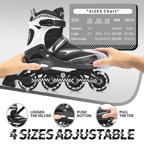 Adjustable Inline Skates with Full Light Up Wheels L723372