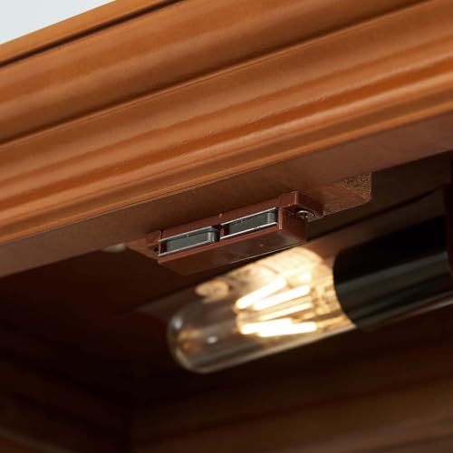 Cherry Wood Curio Cabinet with Tempered Glass Doors F35183