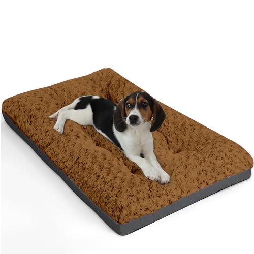 Grey Washable Plush Dog Bed, 35"x23" G8671