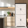 Grey Freestanding Kitchen Pantry Cabinet with 4 Doors and Shelves G489400