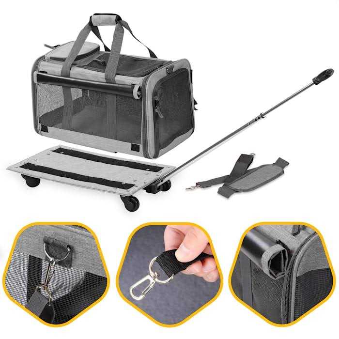 Pet Carrier with Detachable Wheels J433075