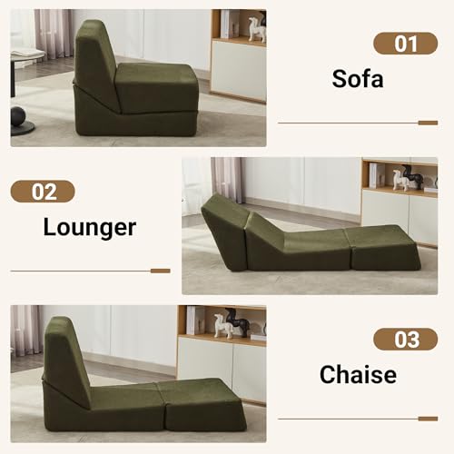 Pink Folding Sofa Bed with Memory Foam F17698