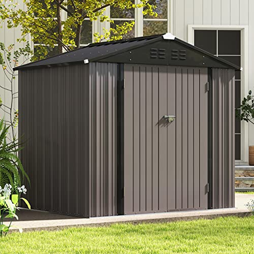 3 x 3 FT Grey Outdoor Storage Shed with Sloping Roof and Single Lockable Door O160391