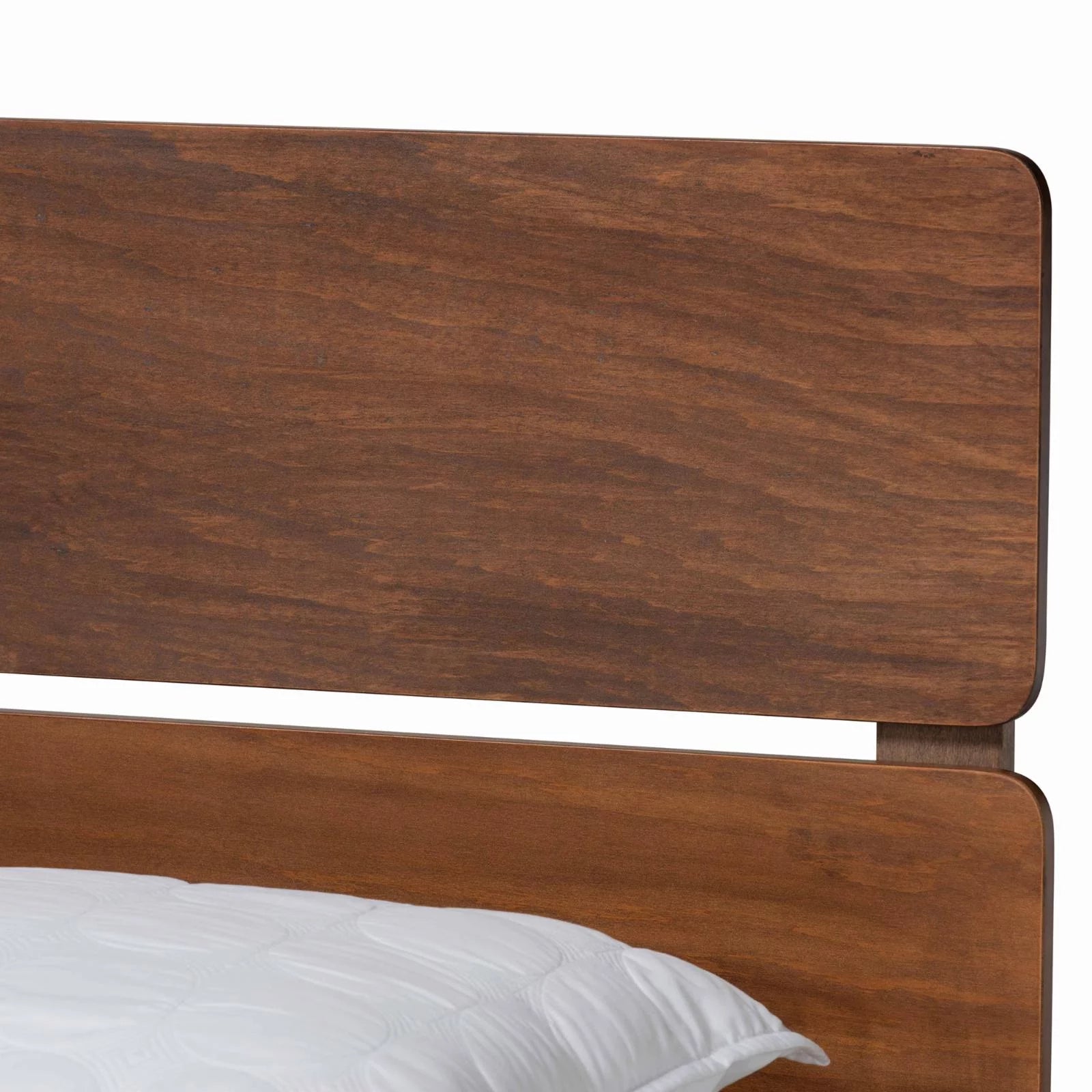 Gray and Oak Finished Wood Full Size Panel Bed P7012