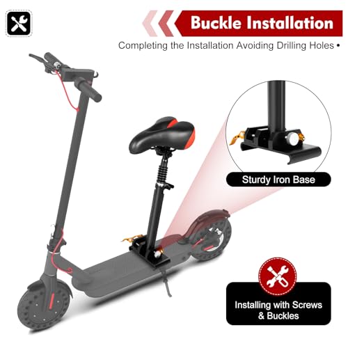Black Adjustable Electric Scooter Seat Saddle F15321