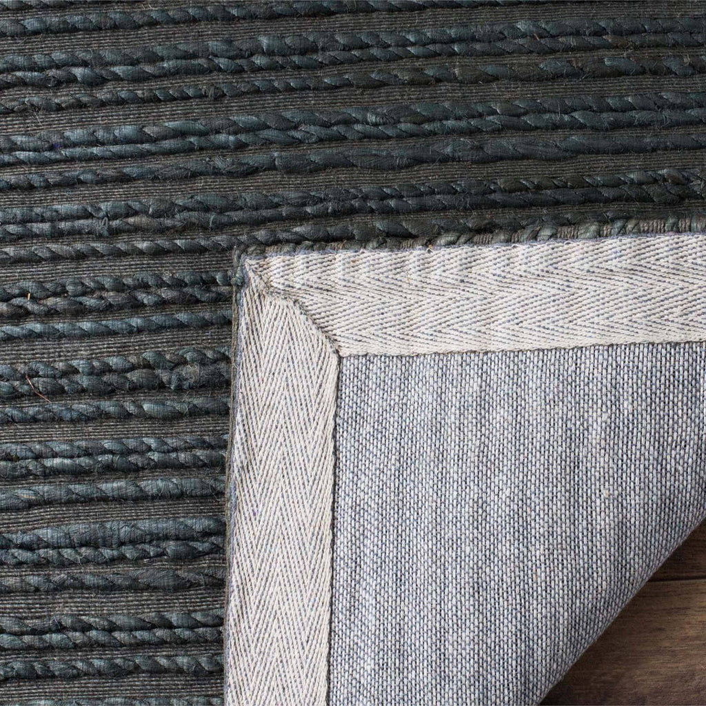 Dark Green Striped Area Rug, 4' x 6' R599287