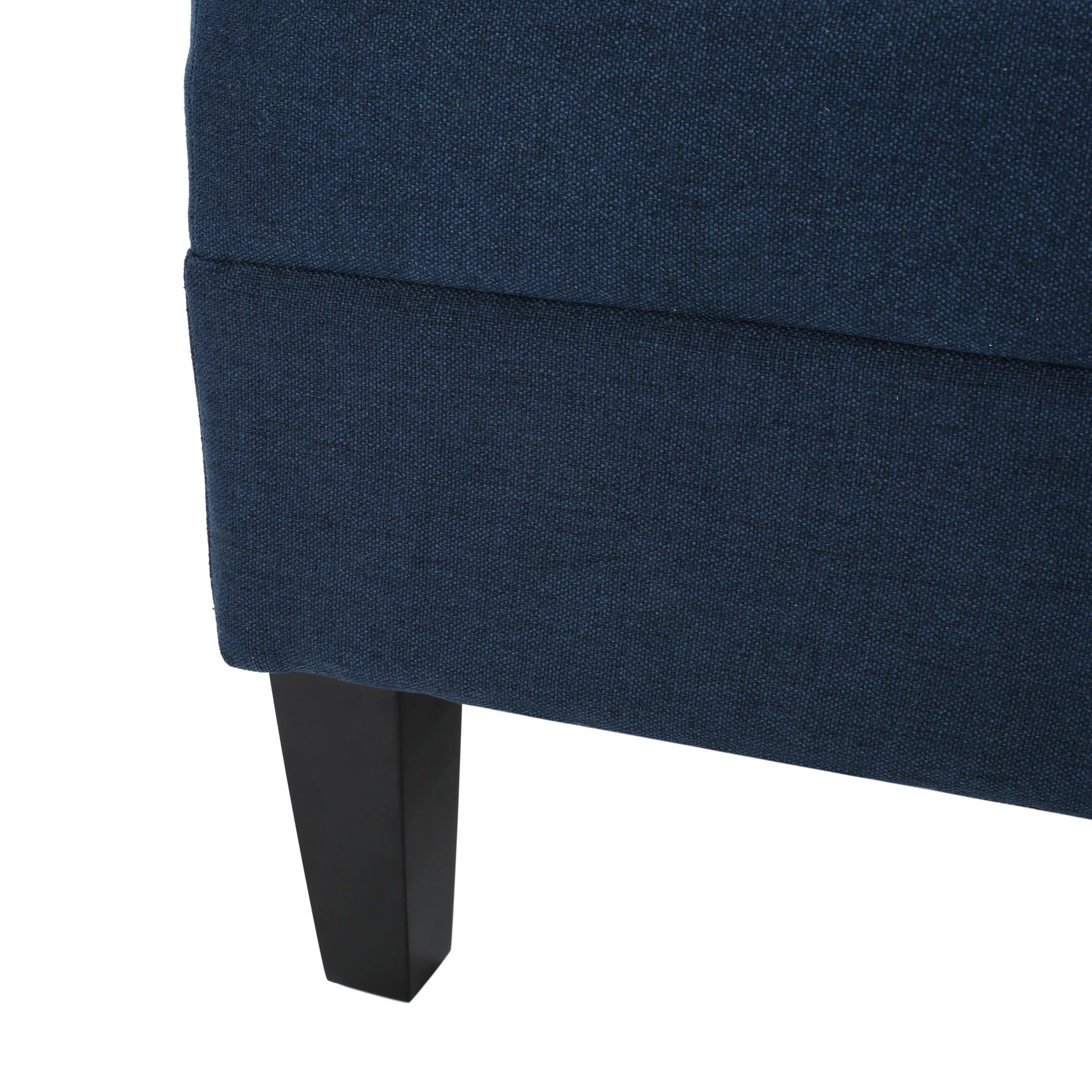 Rectangular Fabric Ottoman, Dark Blue H71131