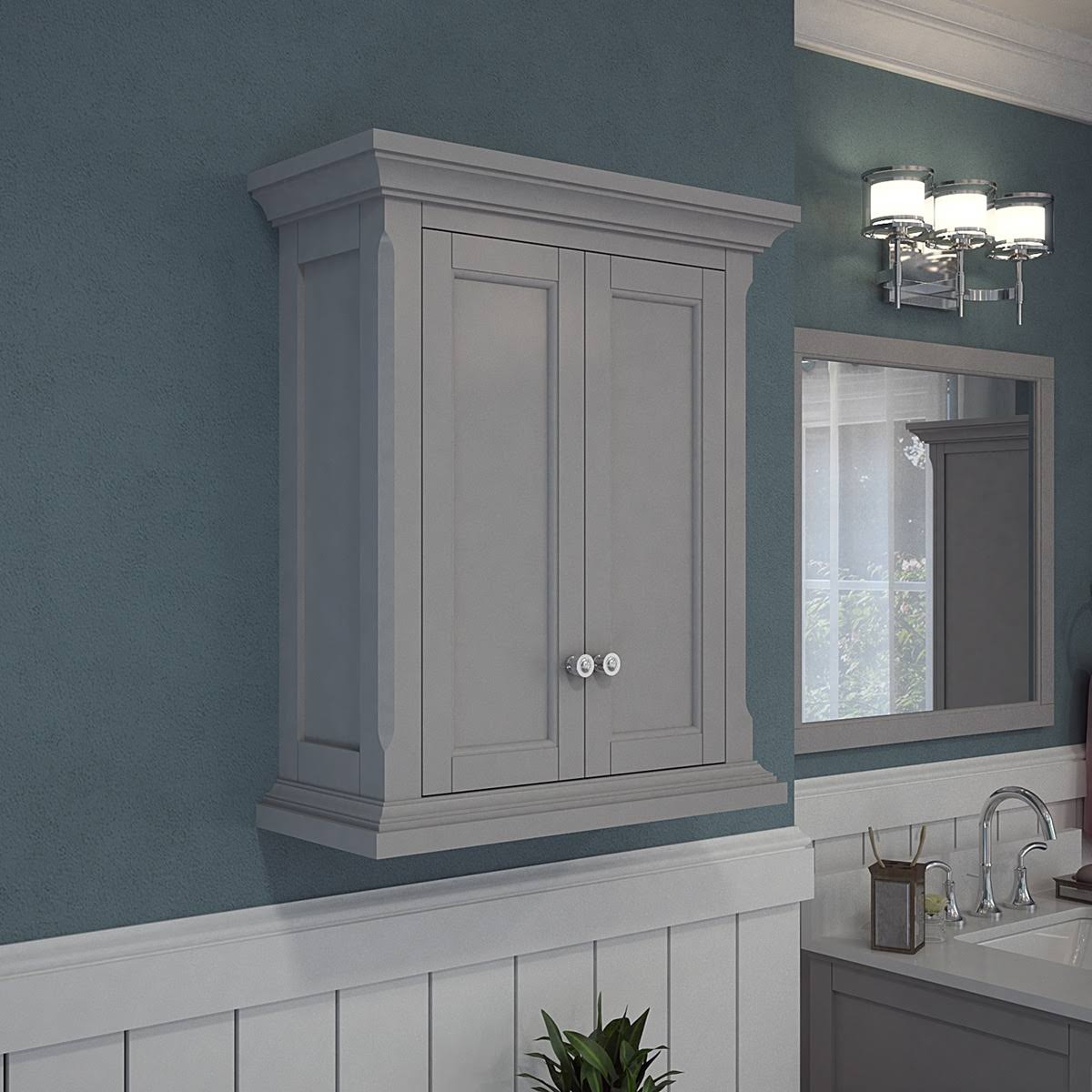 Light Gray Bathroom Wall Cabinet I210866