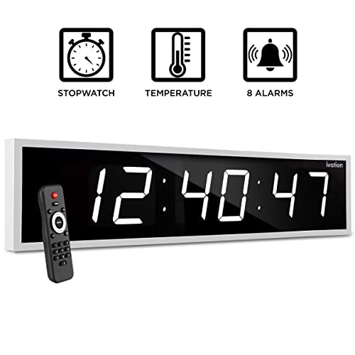 24" Oversized Digital LED Clock with Alarms L1564
