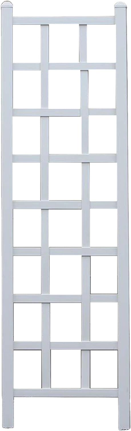 White PVC Vinyl Garden Patio Trellis with Ground Anchors R9810