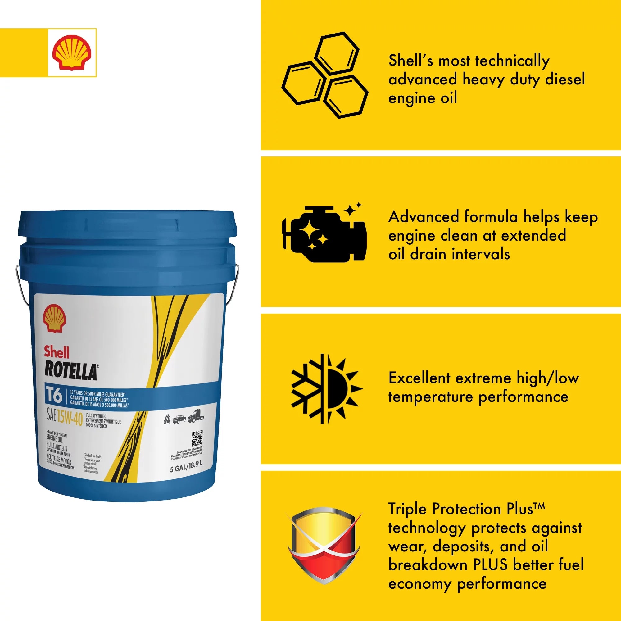 15W-40 Full Synthetic Diesel Engine Oil, 5 Gallon C8587