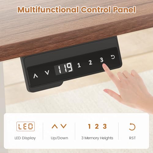 Black L Shaped Standing Desk with Storage Drawers and Power Outlets K62772