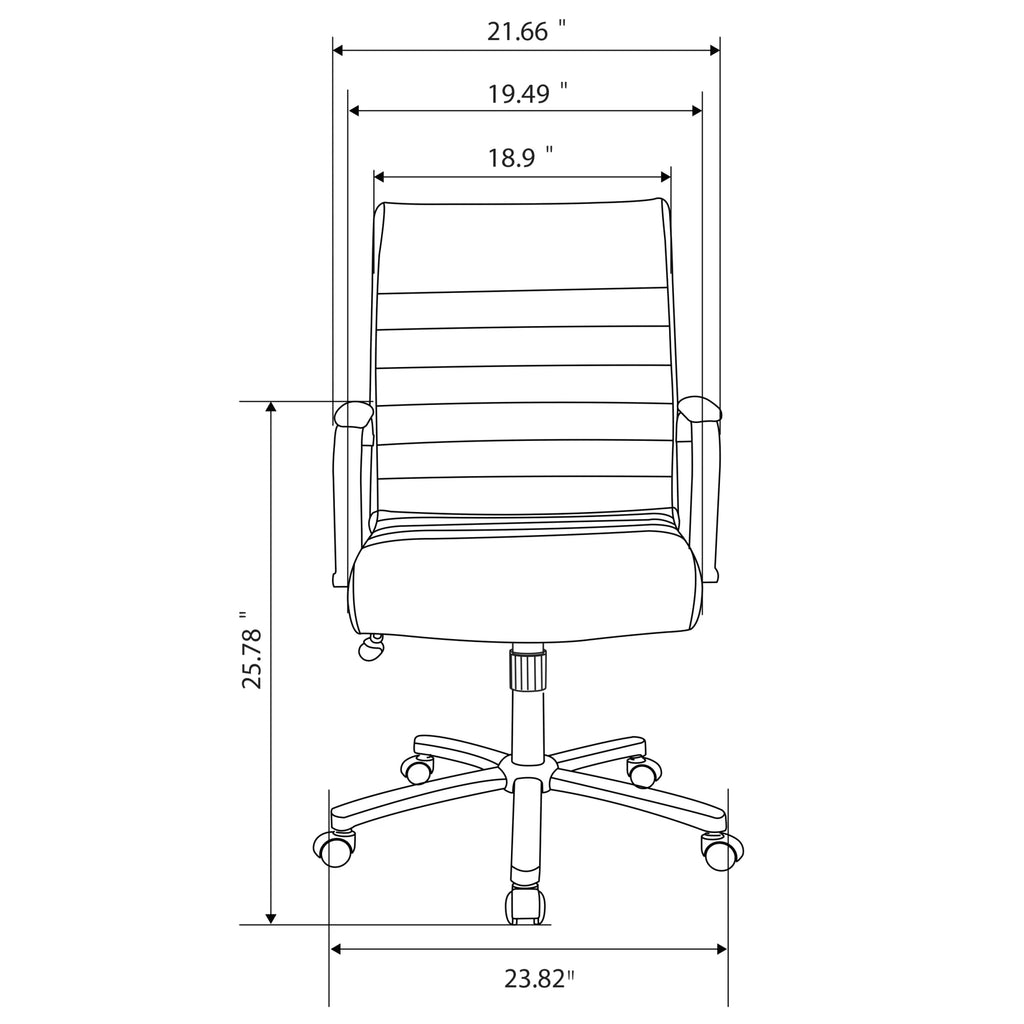 Gray Bonded Leather Mid-Back Chair D944