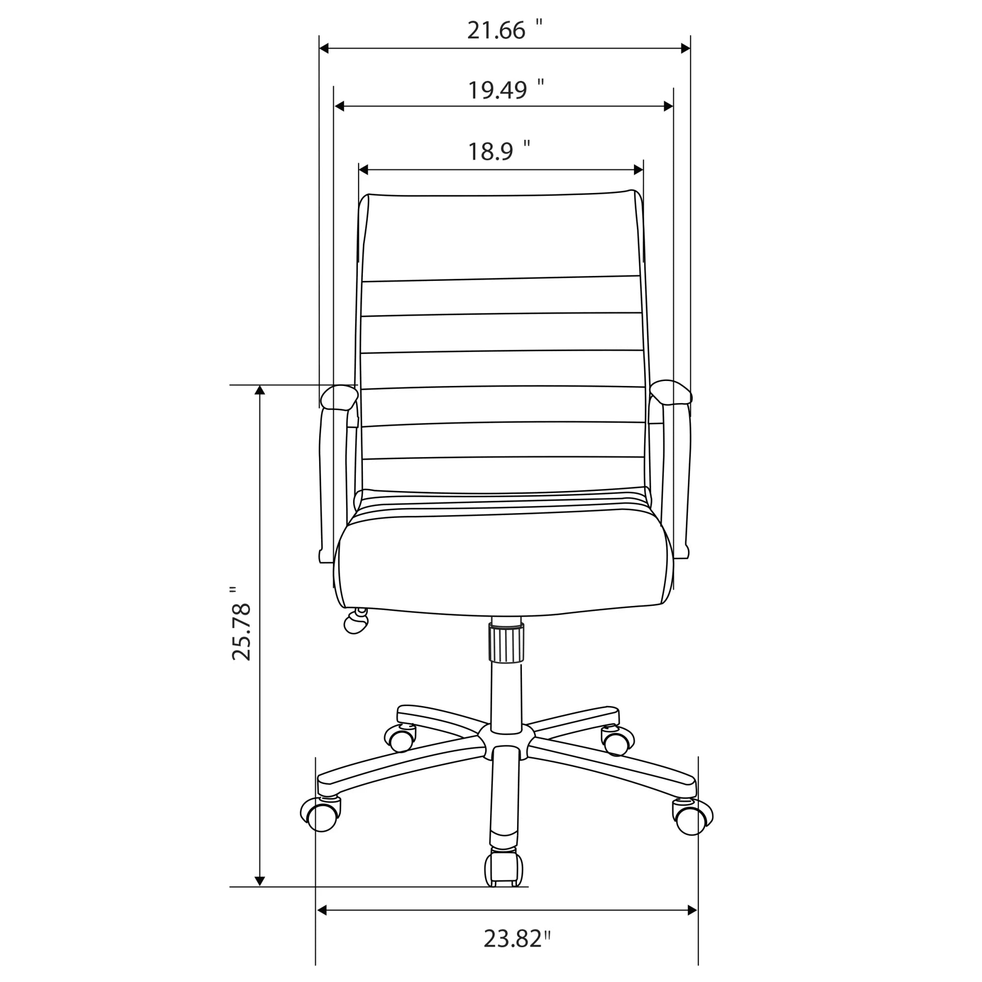Gray Bonded Leather Mid-Back Chair D944