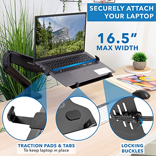 Full Motion VESA Monitor Desk Mount with Laptop Tray K670561