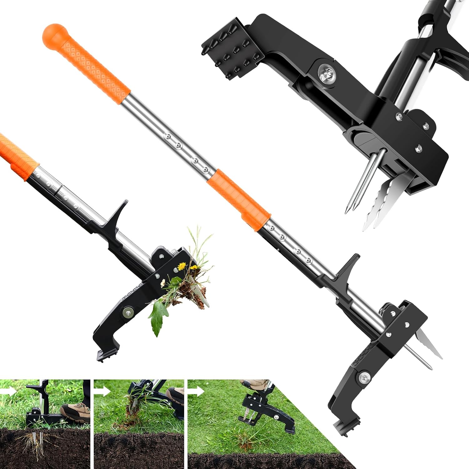 39.3" Long Handle Stainless Steel Weed Puller Tool D6305