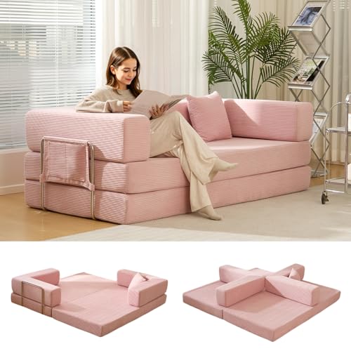 Off White Corduroy Modular Floor Couch L6046