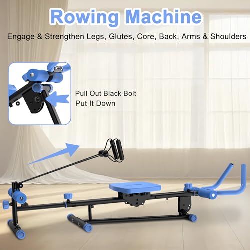 4-in-1 Exercise Equipment Rowing Machine Leg Press Machine Ab Glider Machine Roman Chair Z36537