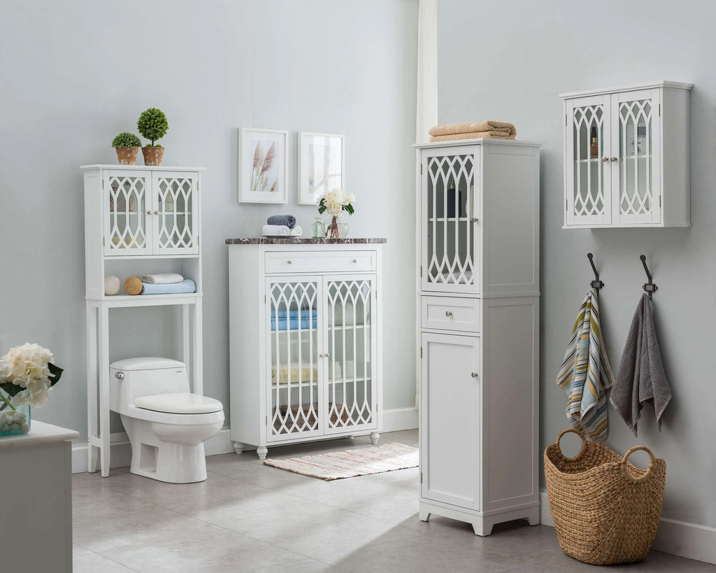 White Over the Toilet Bathroom Storage Cabinet F30291