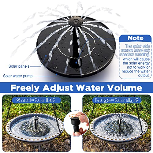 Solar Powered Bird Bath Fountain with 4 Water Spray T8718