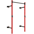 Red Wall Mounted Folding Squat Rack with Pull Up Bar, 1000 Pounds Capacity C116088