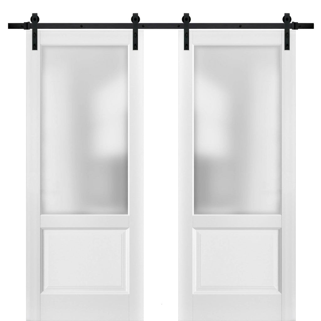 White Ash Sliding Closet Bypass Doors 48 x 80 with Hardware D557592