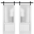 White Ash Sliding Closet Bypass Doors 48 x 80 with Hardware D557592