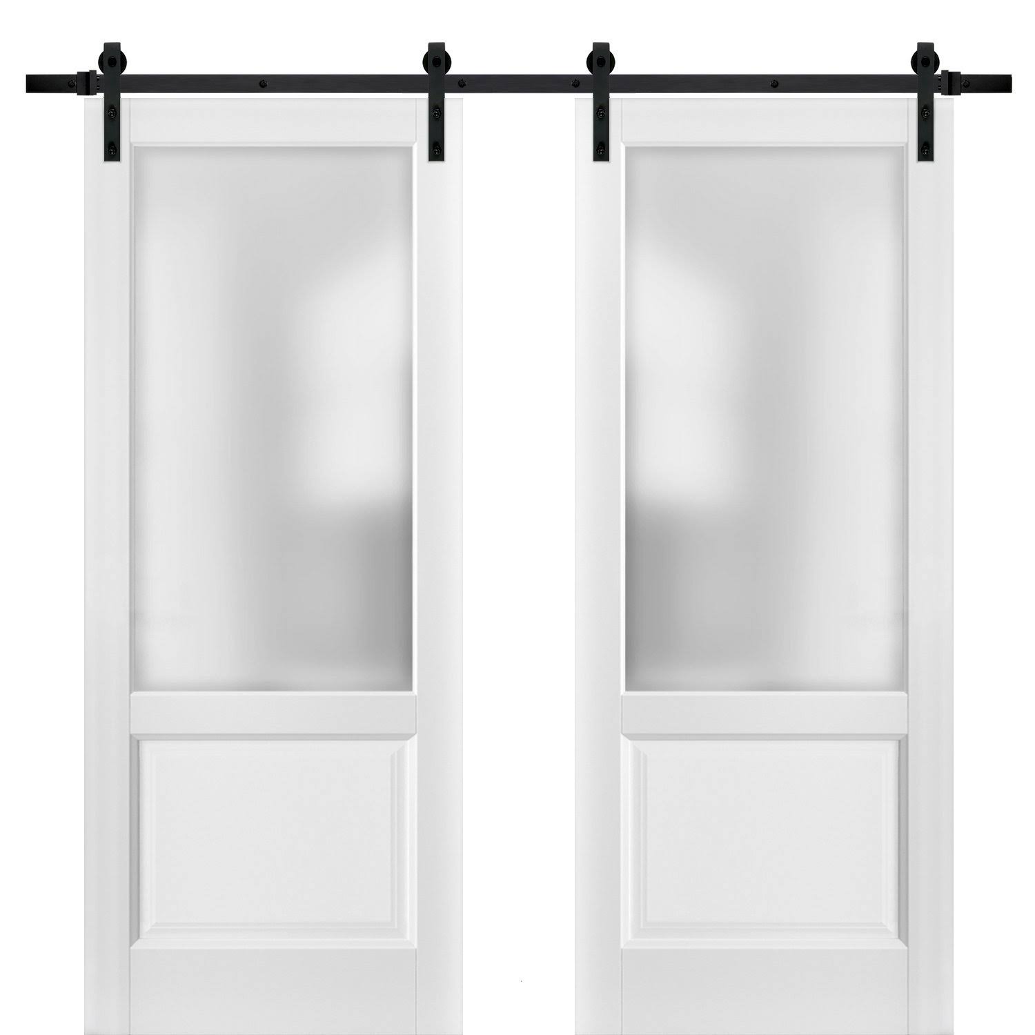 White Ash Sliding Closet Bypass Doors 48 x 80 with Hardware D557592