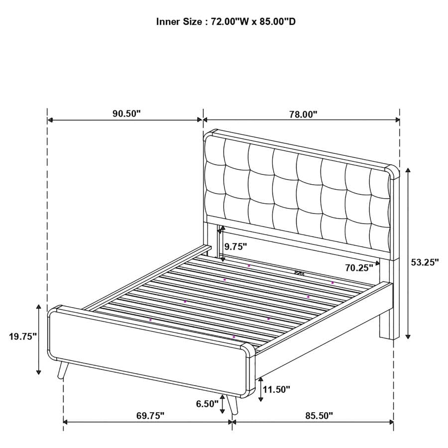 Dark Walnut Eastern King Bed 4-Piece Set X549009