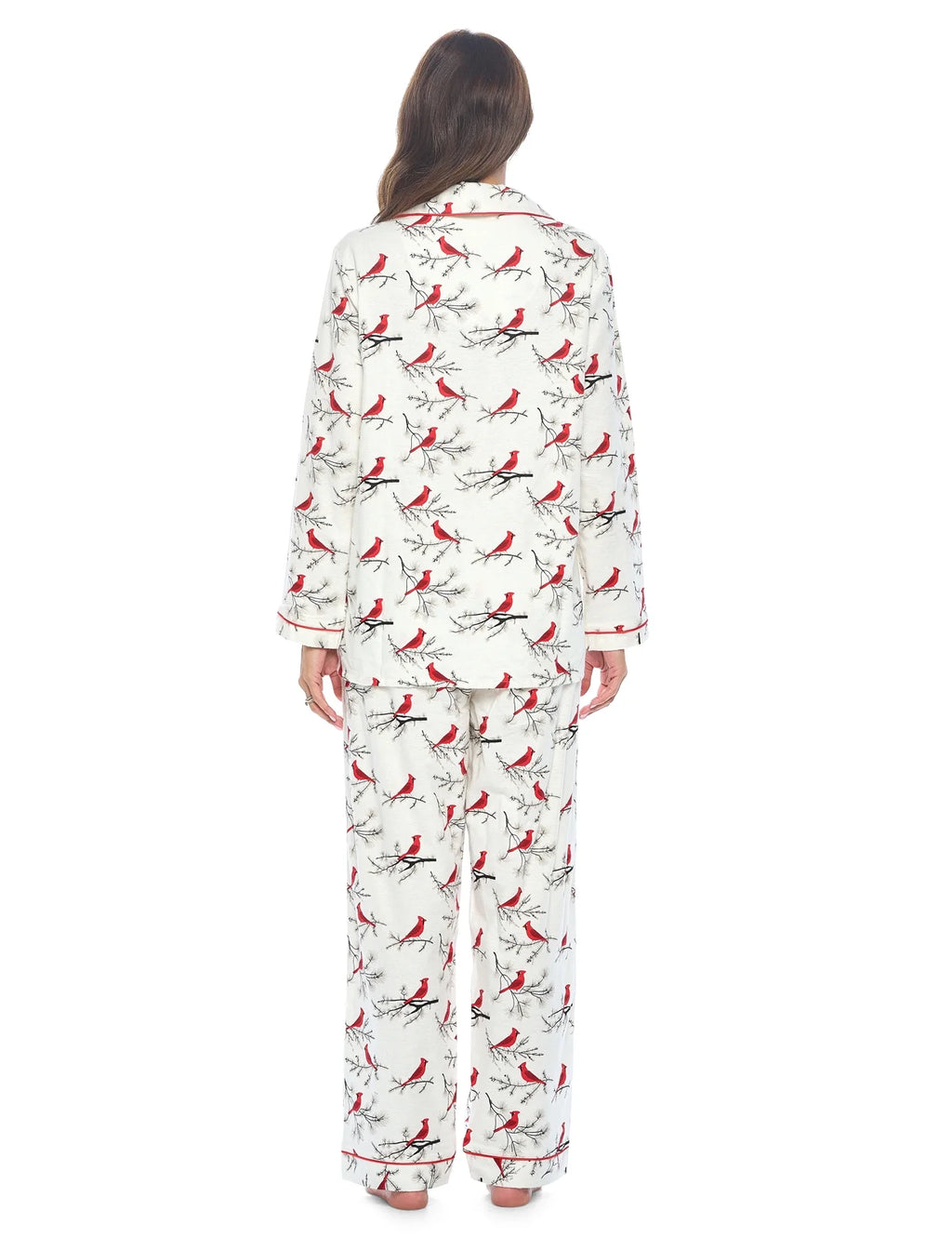Women's Flannel Long Sleeve Button Down Pajama Set N3405