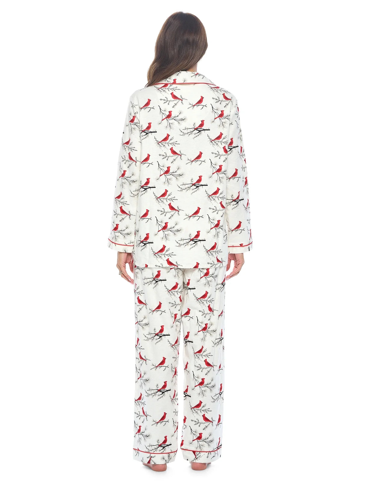 Women's Flannel Long Sleeve Button Down Pajama Set N3405