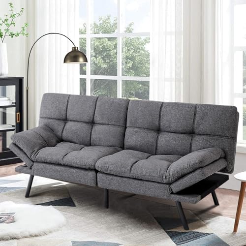 Black Memory Foam Futon Sofa Bed X18486