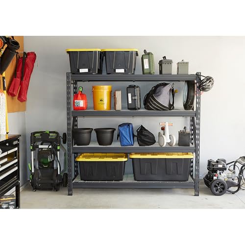 4-Tier Industrial Steel Shelving Unit, 8,000-Pound Load Capacity, 77" W x 24" D x 72" H G34466