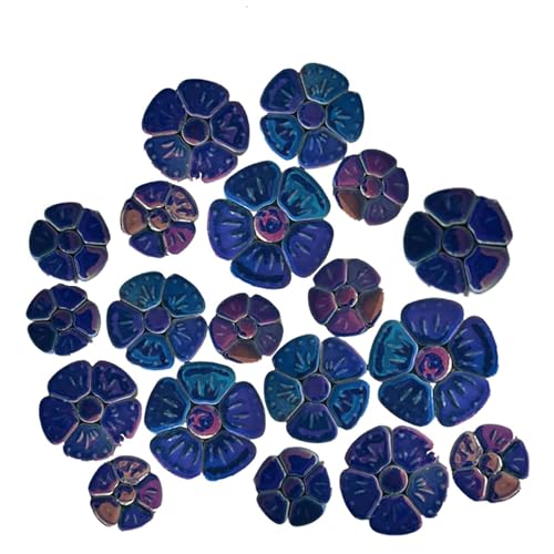 1.1 LB White Iridescent Flower Ceramic Mosaic Tiles M796385