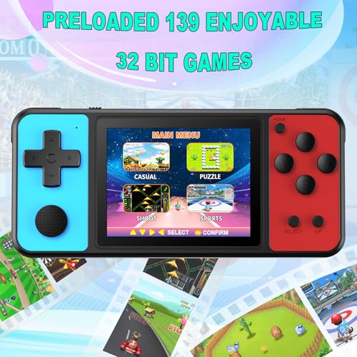 Blue-Red 3.0" IPS Screen Handheld Games Player N790889