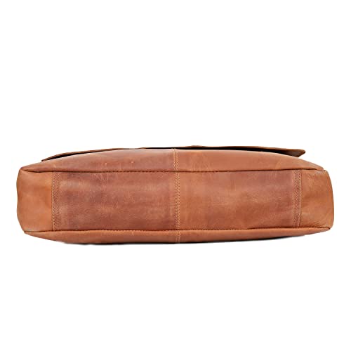 Brown Leather Messenger Bag T643