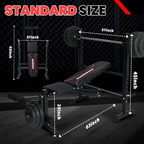 Adjustable Incline Decline Flat Weight Bench with Leg Extension & Curl A822987
