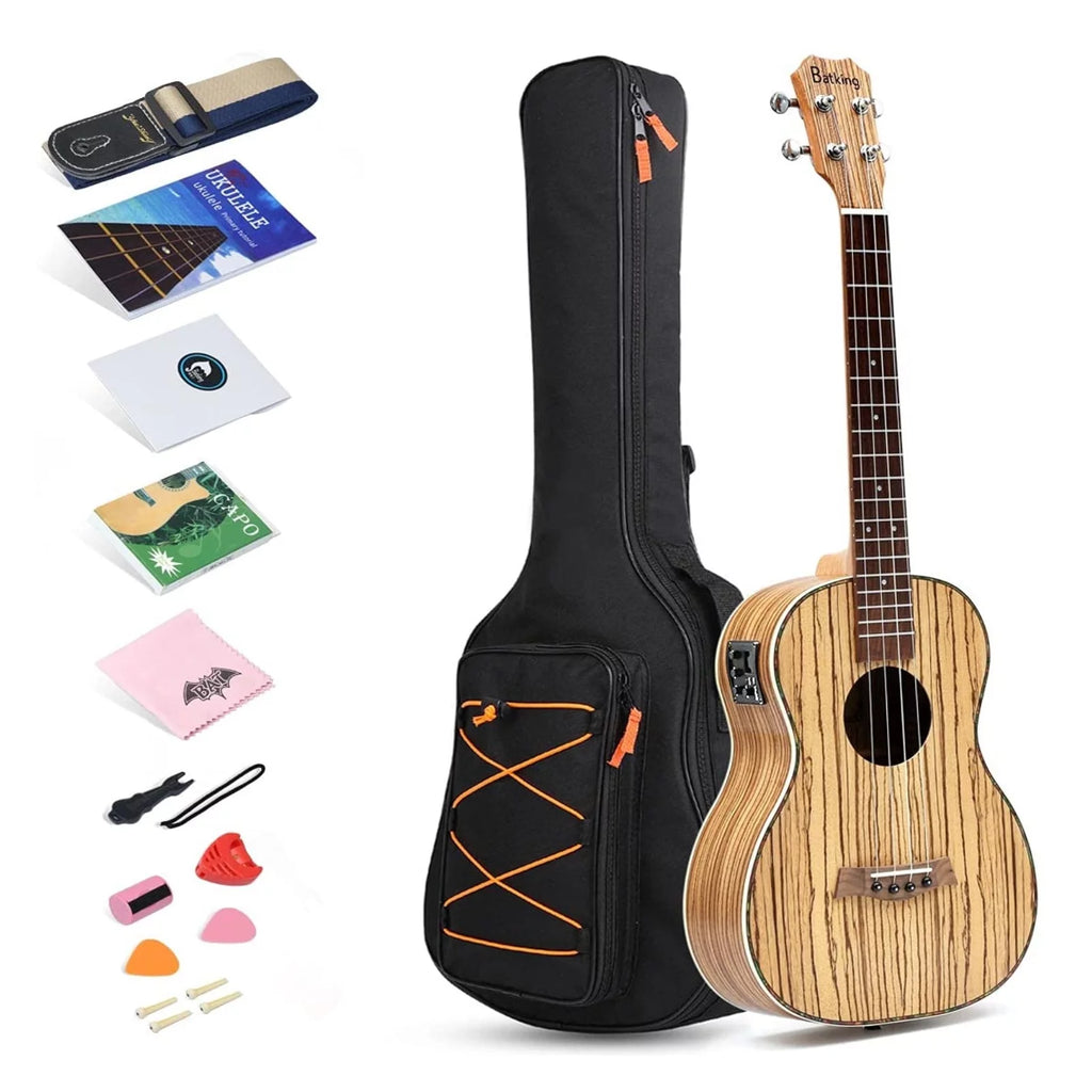 30 inch Zebra Acoustic Electric Baritone Ukulele X4316